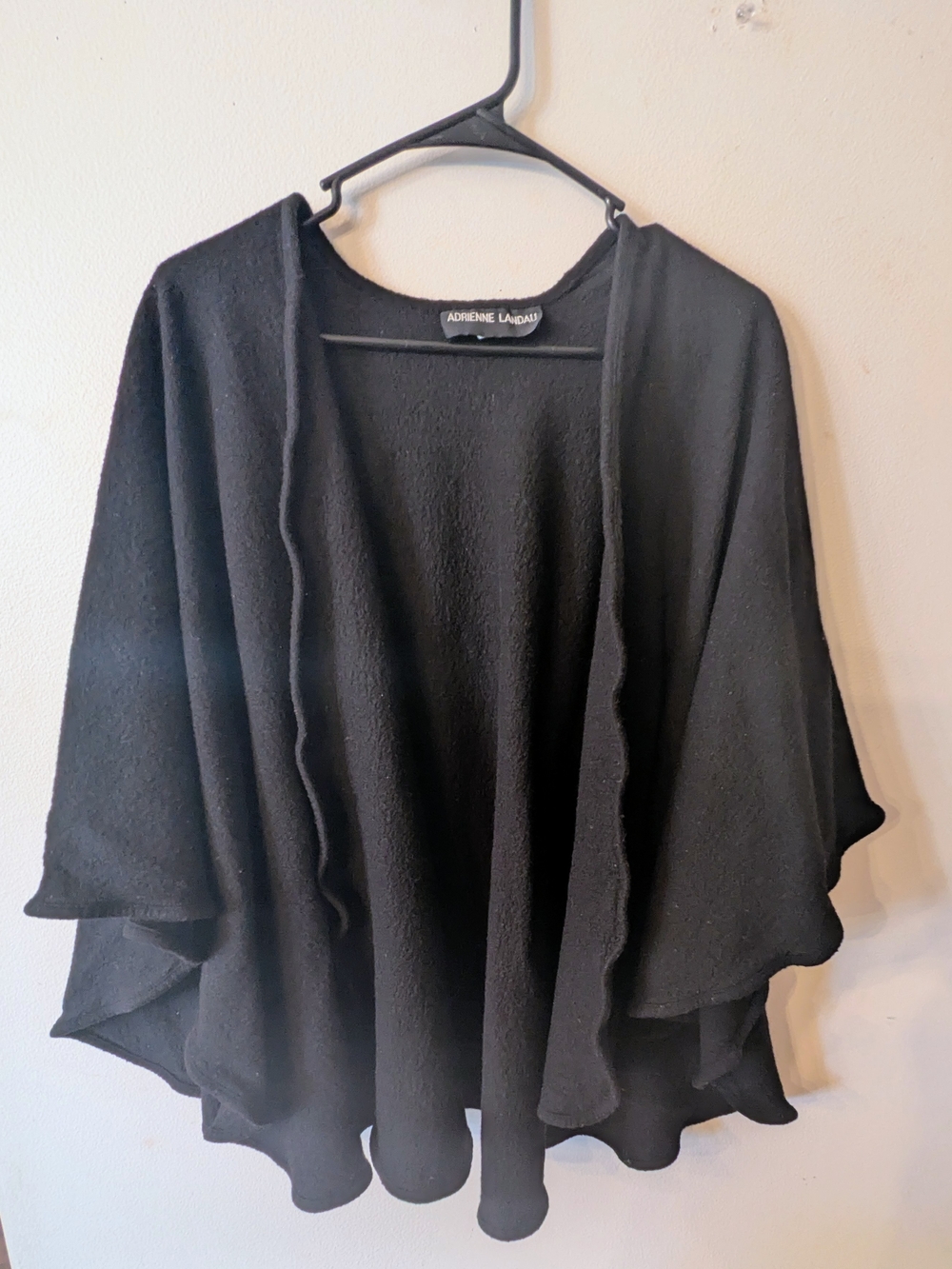 Adrienne Landau Black Open-Front Women's Sweater Cape